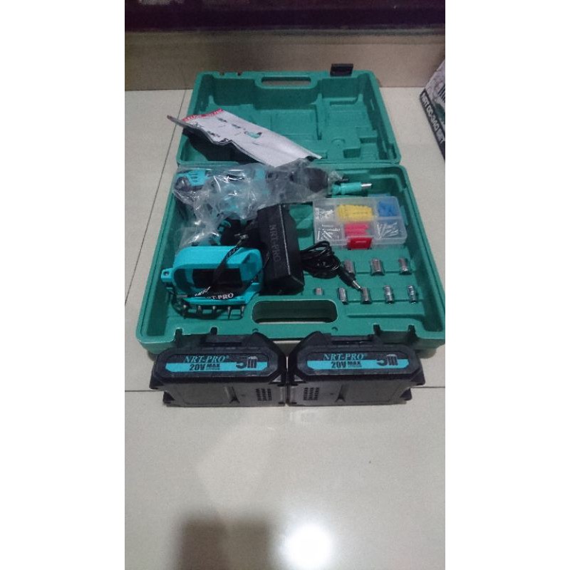 Mesin Bor BATERAI Cordless Nrt Pro DC 340 + Set NrT DC340 Set New 340
