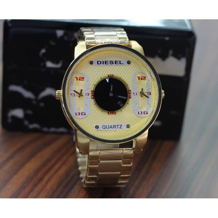 Jam Tangan Pria / Cowok Murah Diesel Sk213 Rantai Full Gold