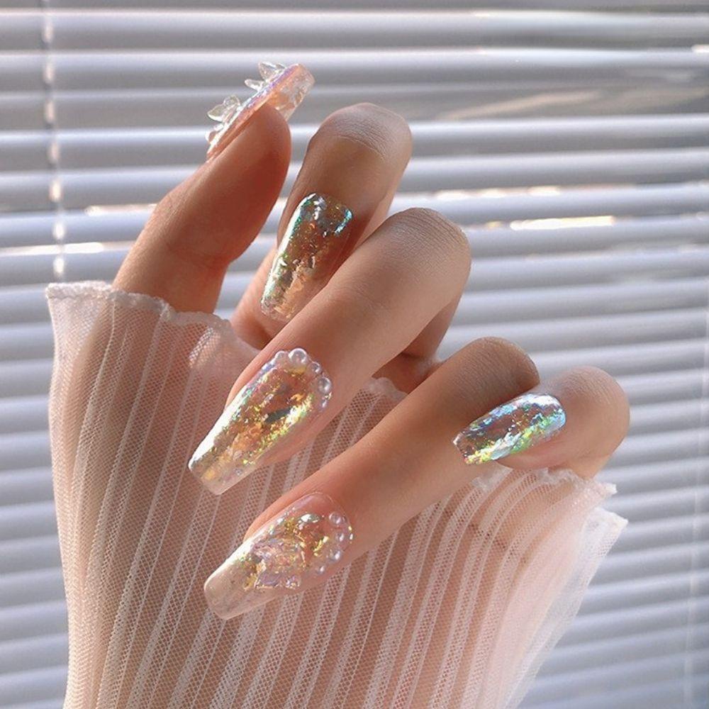 AUGUSTINA Agustina Nail Art Sequin Dream Color Hologram Kuku Kecantikan Hexagon DIY Nail Sequin Manicuring Flakes