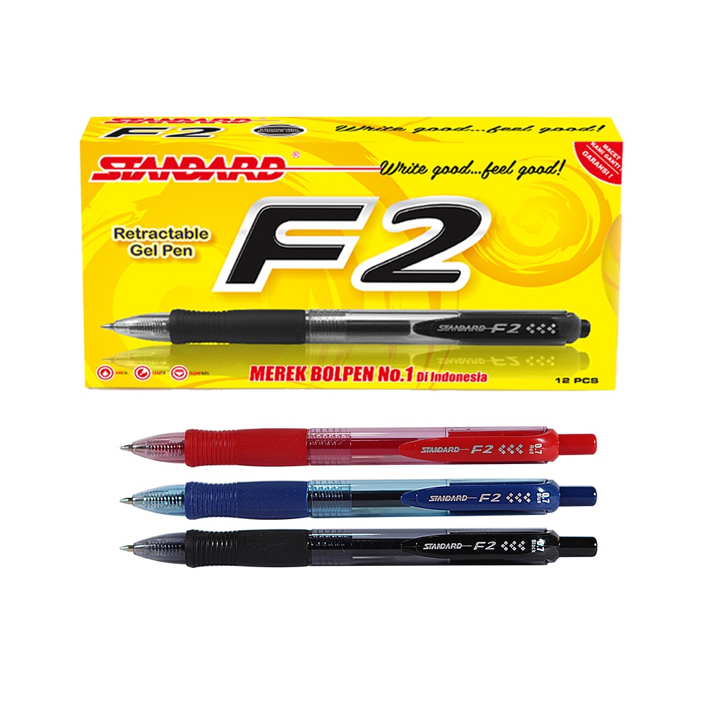 

GELPEN BALLPOINT STANDARD F2 CETEK HITAM BIRU MERAH PENA PEN PULPEN BALLPEN GROSIR LUSIN ECER MURAH