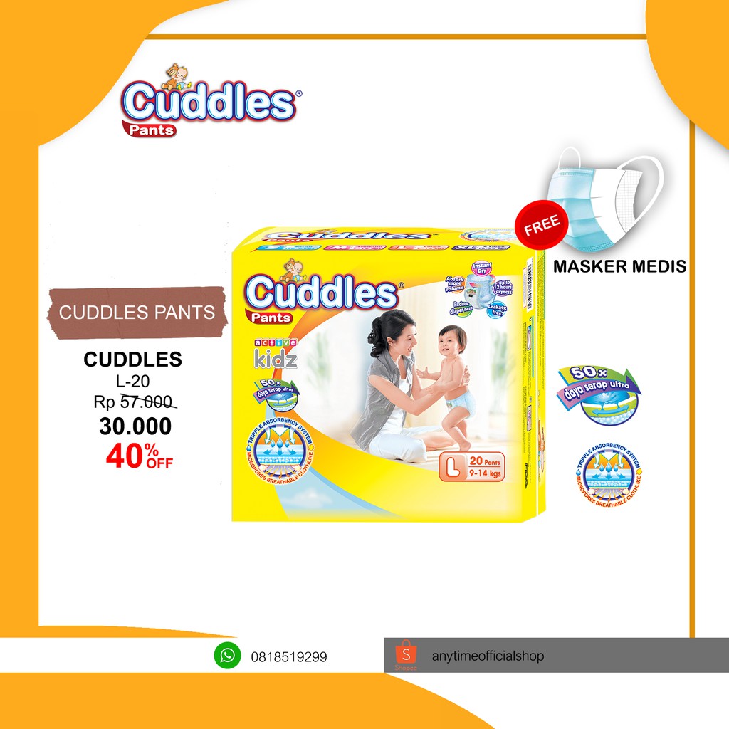 

Cuddles Popok Bayi / Baby Diapers Pants L20