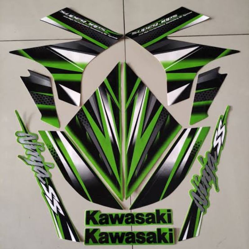 (BISA COD) Striping Ninja SS 2013 hijau striping lis stiker standar Ori kawasaki ninja ss hijau 2013
