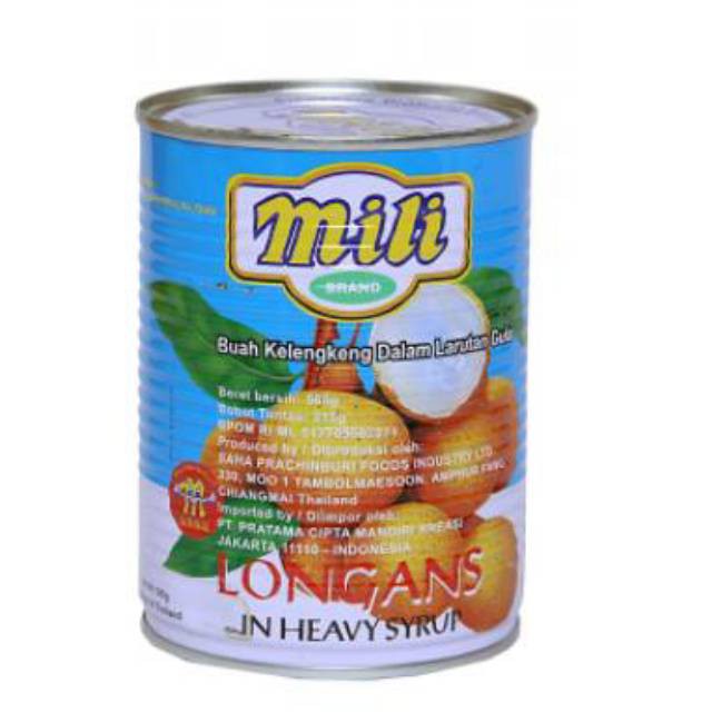 

Mili Longan Buah Kaleng in Heavy Syrup 565g / Lengkeng Kaleng 565g