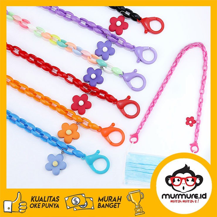 MURMURE.ID | TALI STRAP MASKER RANTAI PLASTIK WARNA WARNI UNTUK ANAK DEWASA CONECTOR MASKER JUMBO