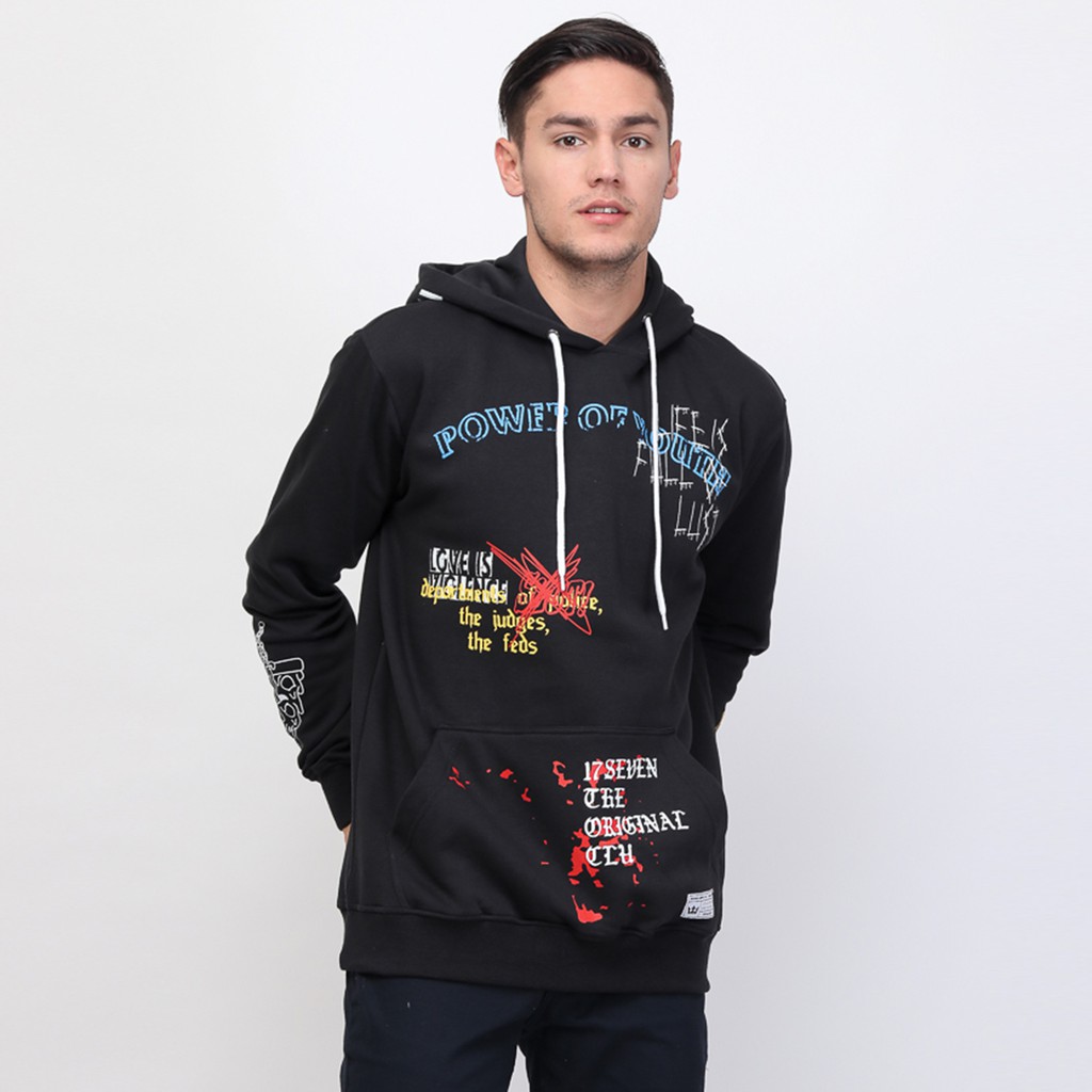 

17Seven Original Sweater Hoodie Jumper Sablon Pria 0078-Powerblack