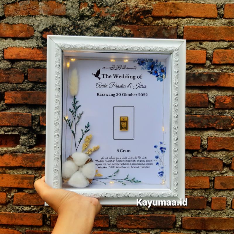 Bingkai Mahar Pernikahan Custom / Frame Mahar / Flower Frame