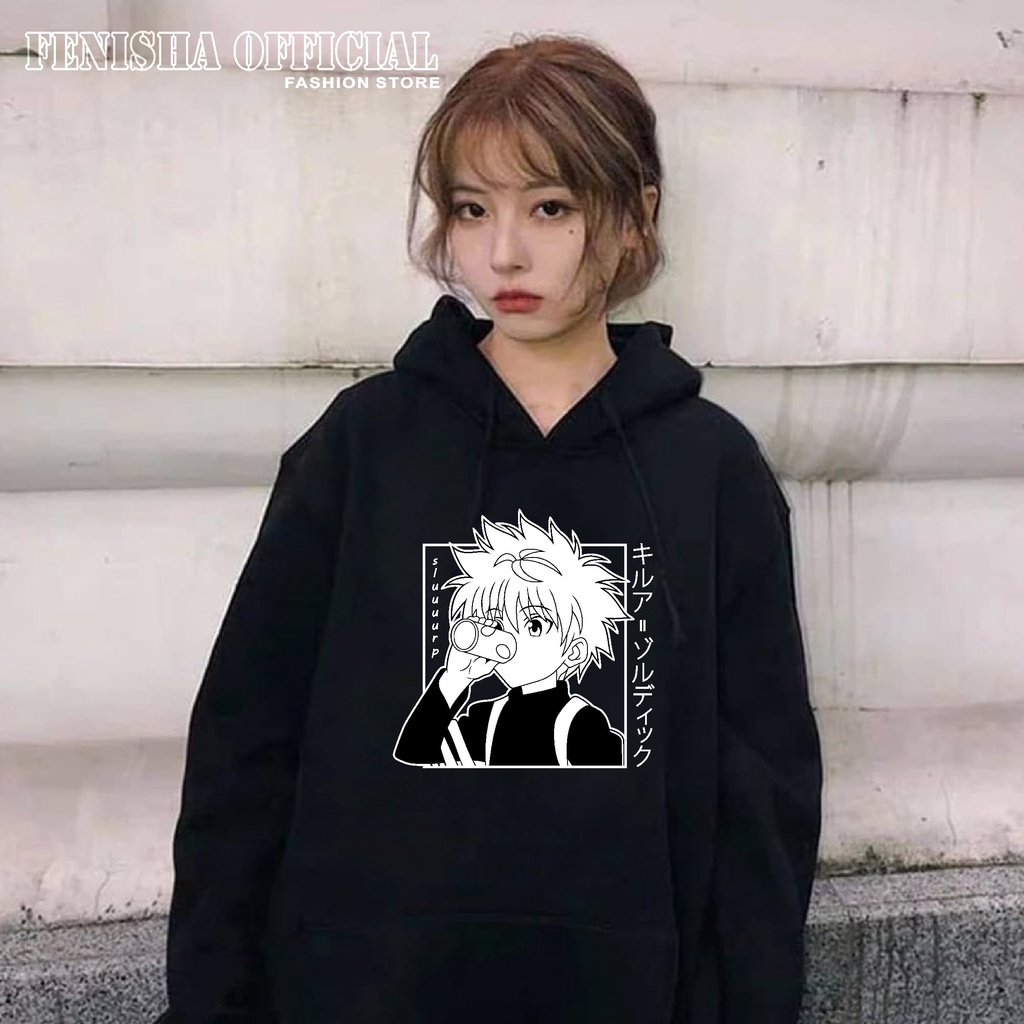 FenishaStore Sweater Hoodie Wanita ANIME KILLUA Size M, L, XL, XXL / Sweater Hoodie Korean Style / Sweatshirt Hoodie Wanita - Bisa Bayar Ditempat COD