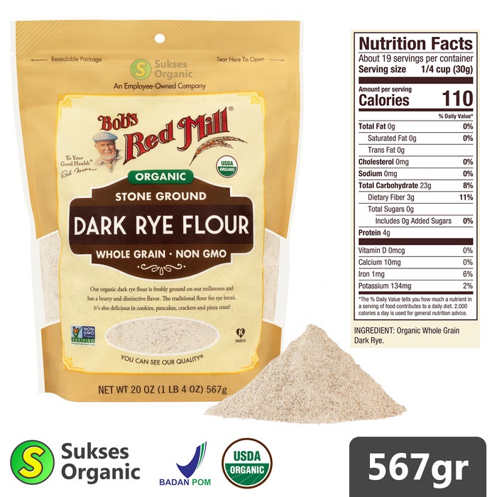 

BISA COD Organic Dark Rye Flour/Tepung Gandum Organik | Bob's Red Mill | 623gr