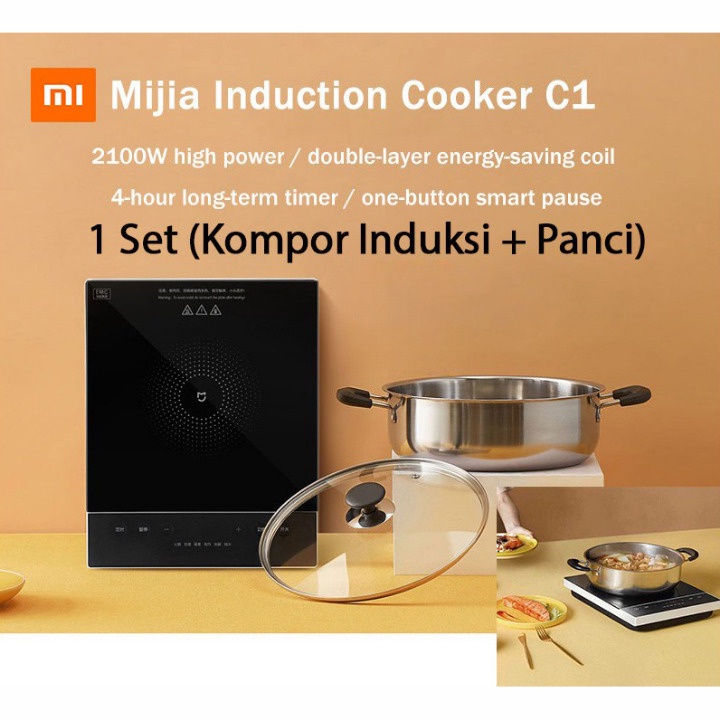 g8c mijia c1 induction cooker kompor induksi with panci - mdcl0e2acm  black Or-i  MI-xiaomi