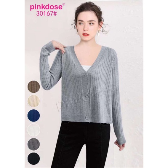 PINKDOSE CARDIGAN CROP RAJUT PREMIUM