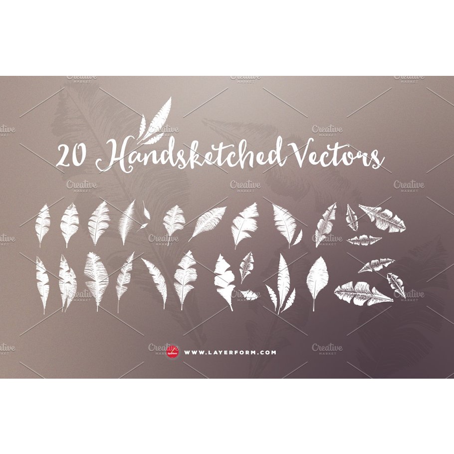 Pretty Feathers Artpack Vector Bundle - Vector Designs