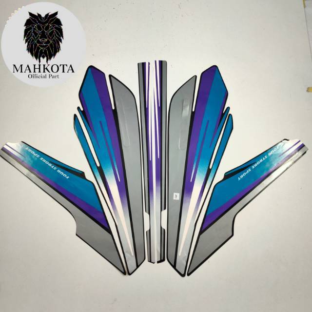 Striping Stiker Polet Sepeda Motor List honda gl pro 1994 hitam  biru stiker list body standar berku