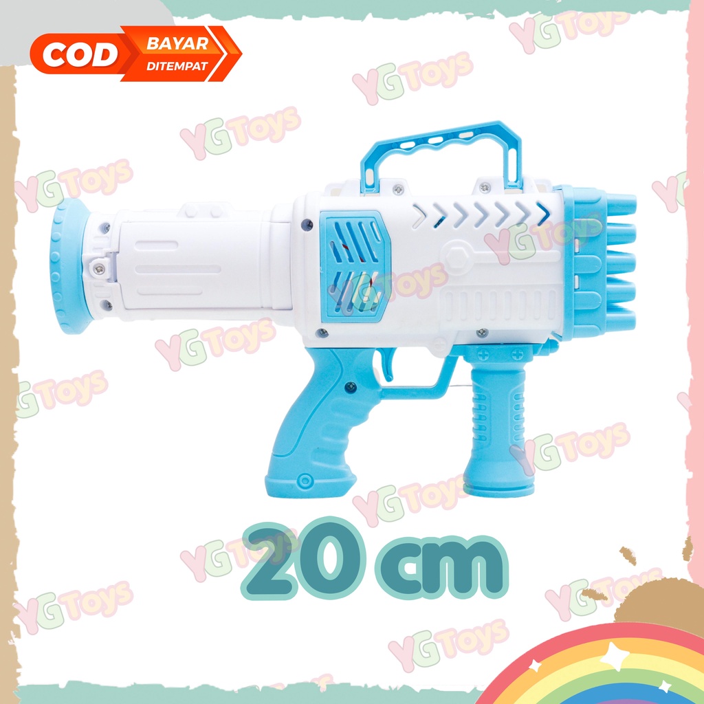 YGtoys Mainan Bubble Gun Bazoka 25 Hole Rocket Launcher Gelembung Sabun Tembakan Balon Gatling Anak Elektrik Edukasi Edukatif