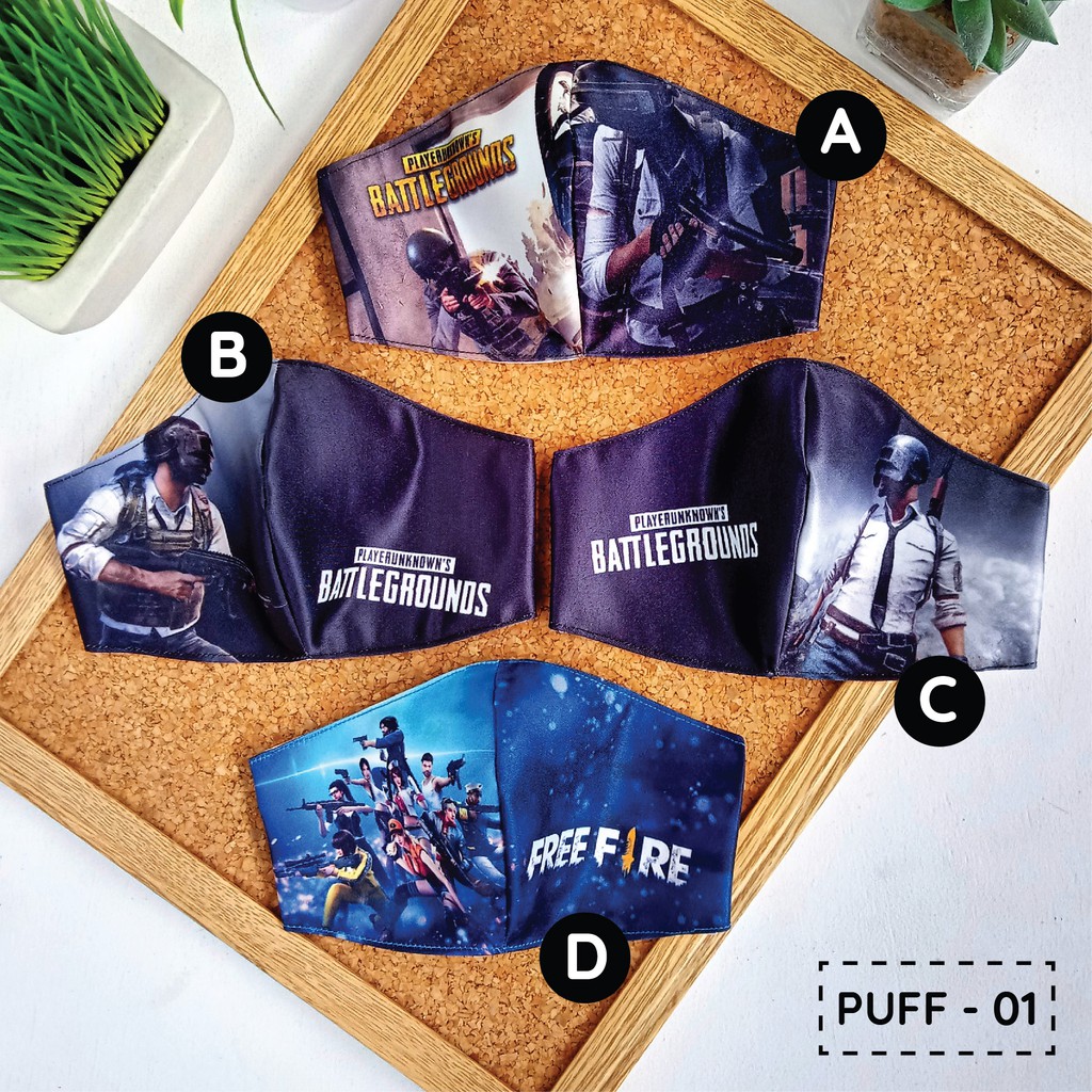 Paket Reseller Masker Anak / Masker Kain Anak PUBG Free Fire Minecraft Roblox Among Us Isi 24 pcs