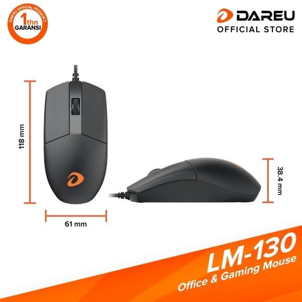 DAREU LM-130 - Gaming Mouse 1000 DPI original 100% dareu