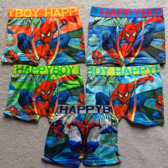 3 Pcs CD Boxer Happy Boy - Celana Segi Empat Anak Laki Laki - Random Motif / Warna