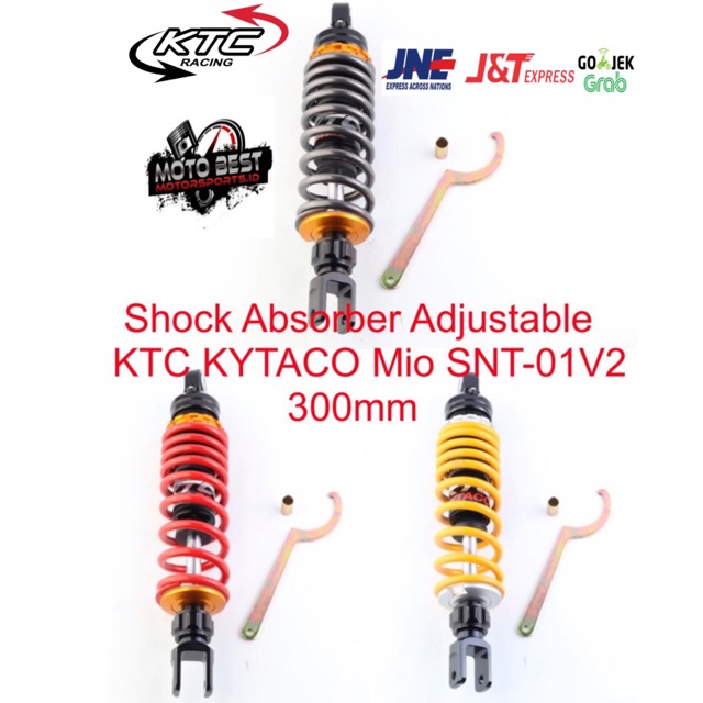 Shockbreaker KTC Adjustable Non Tabung Ukuran 300mm Mio - Beat - Lexi - Soul GT - M3