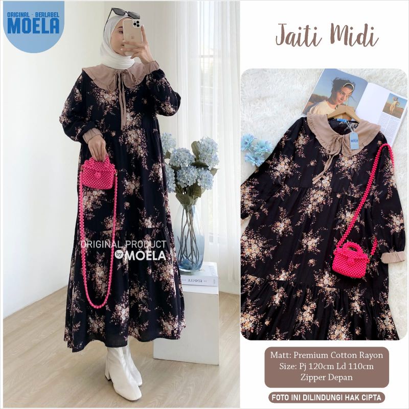 Abaya muslim jaiti midi dress by moela