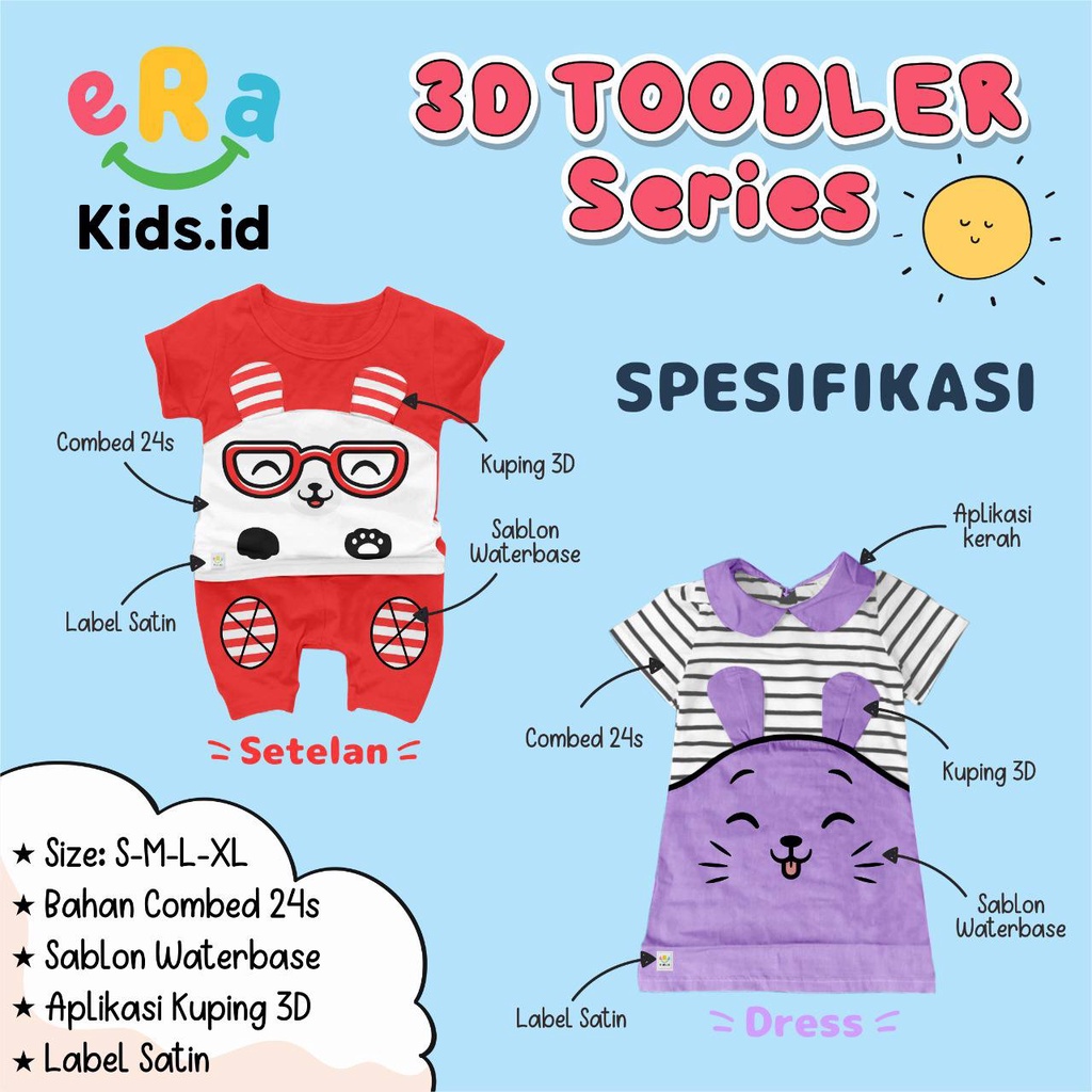 Baju anak 3d Toodler Series by Erakids