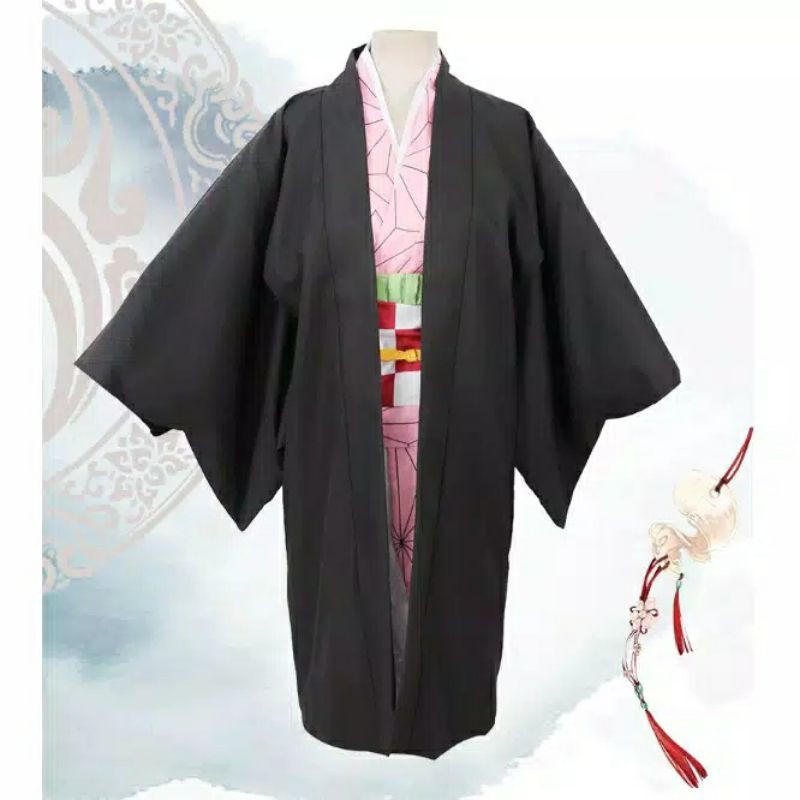 COSTUME KIDS COSPLAY NEZUKO KIMETSU NO YAIBA HAORI YUKATA KIMONO JEPANG ANIME