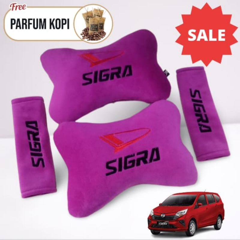 Bantal mobil sigra ungu