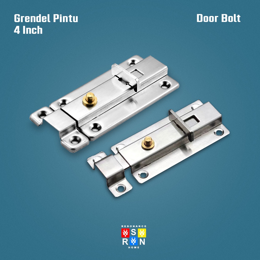 Slot Pintu Pencet Otomatis 4 Inci Stainless / Grendel Kunci Pintu Resonance Home