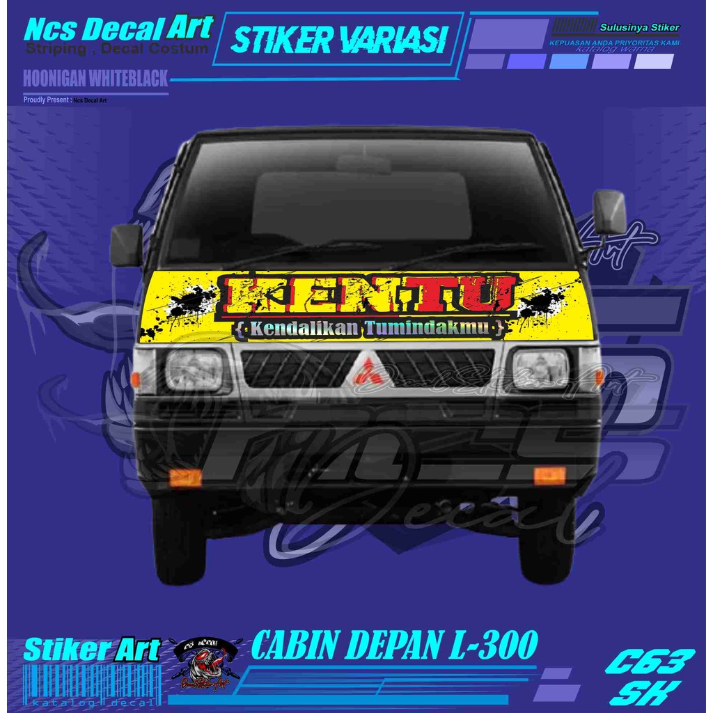 Stiker mobil pickup l-300 stiker cabin depan stiker decal l-300 stiker cabin depan mobil pick up l-3