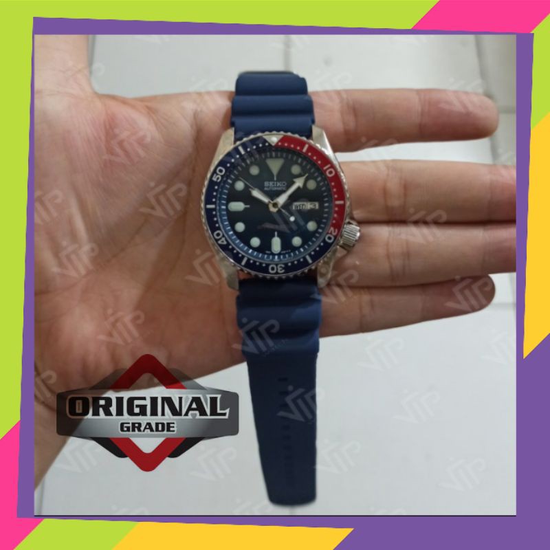 JAM TANGAN SEIKO PRIA COWOK DIVERS SKX009K2 PEPSI + RUBBER SUPER GRADE