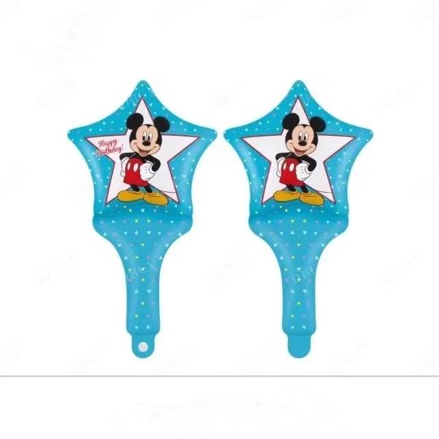 BALON FOIL TONGKAT TENIS MICKEY MODEL BINTANG (1pak isi 10pcs)