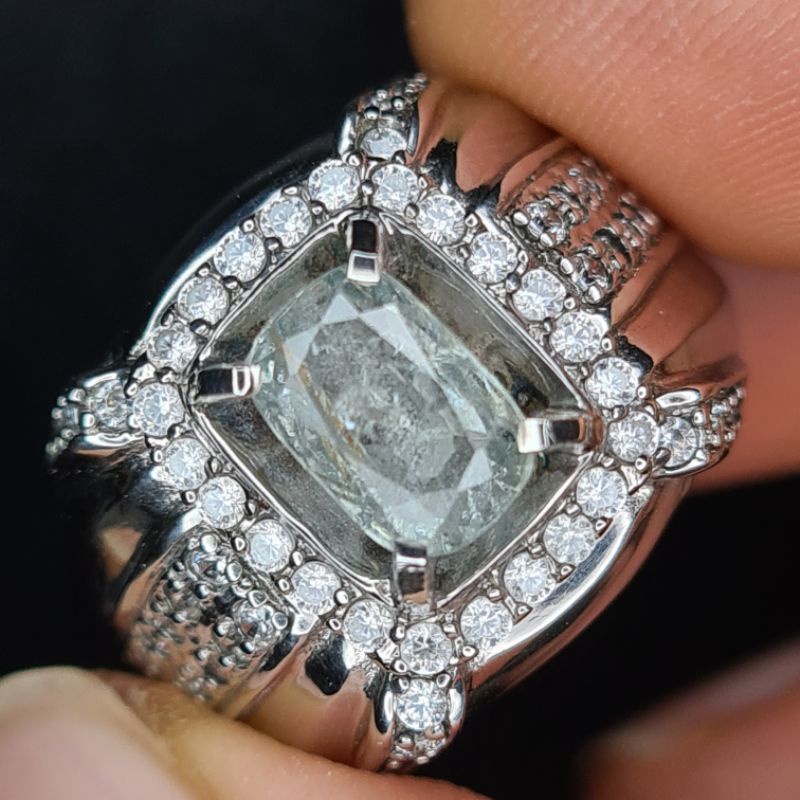 Natural Blue Sapphire 2.15ct Cincin Batu Safir Biru Muda Srilanka BS796