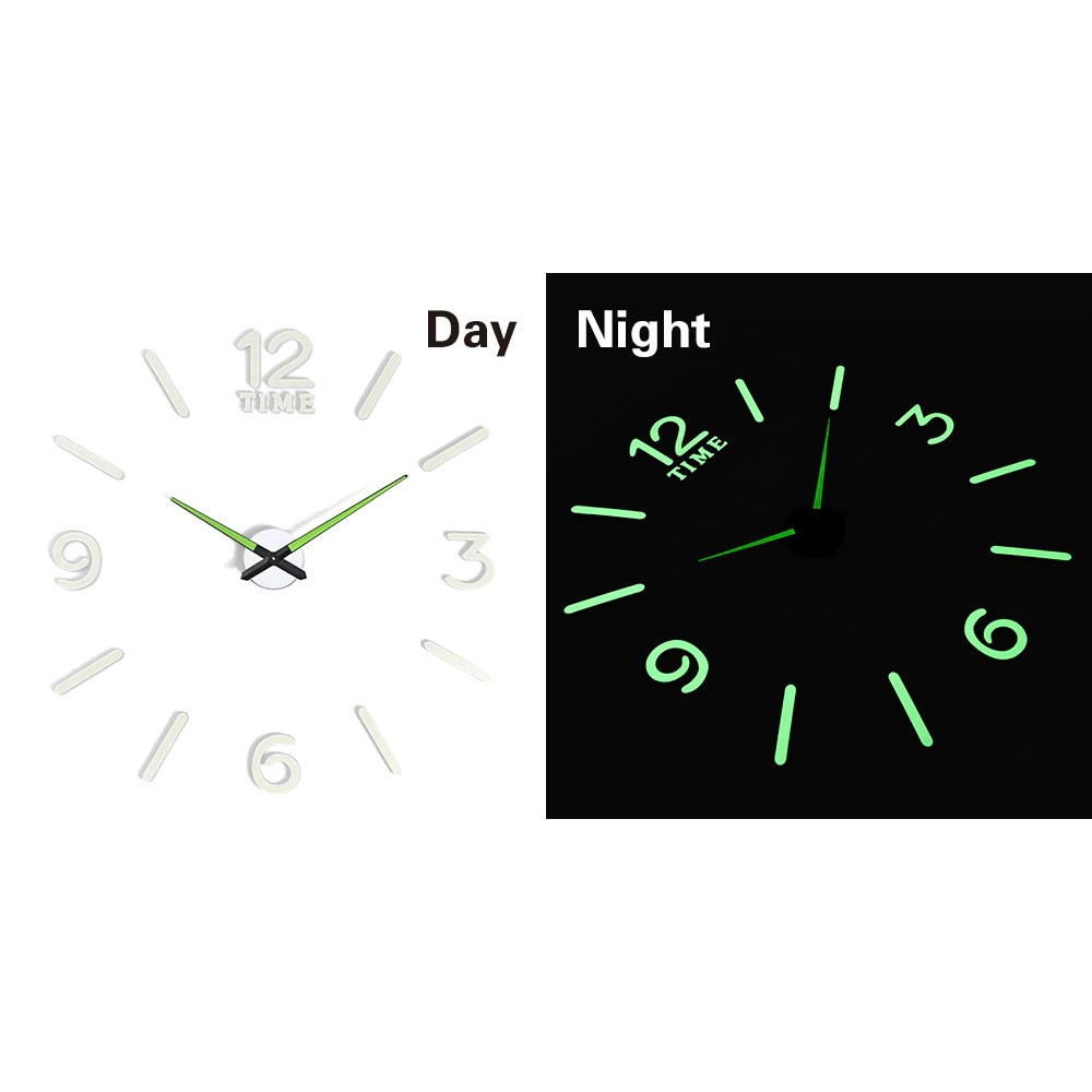 Jam Dinding Besar Glow In The Dark / Jam Dinding Besar DIY Giant Wall Clock Quartz Glow in The Dark