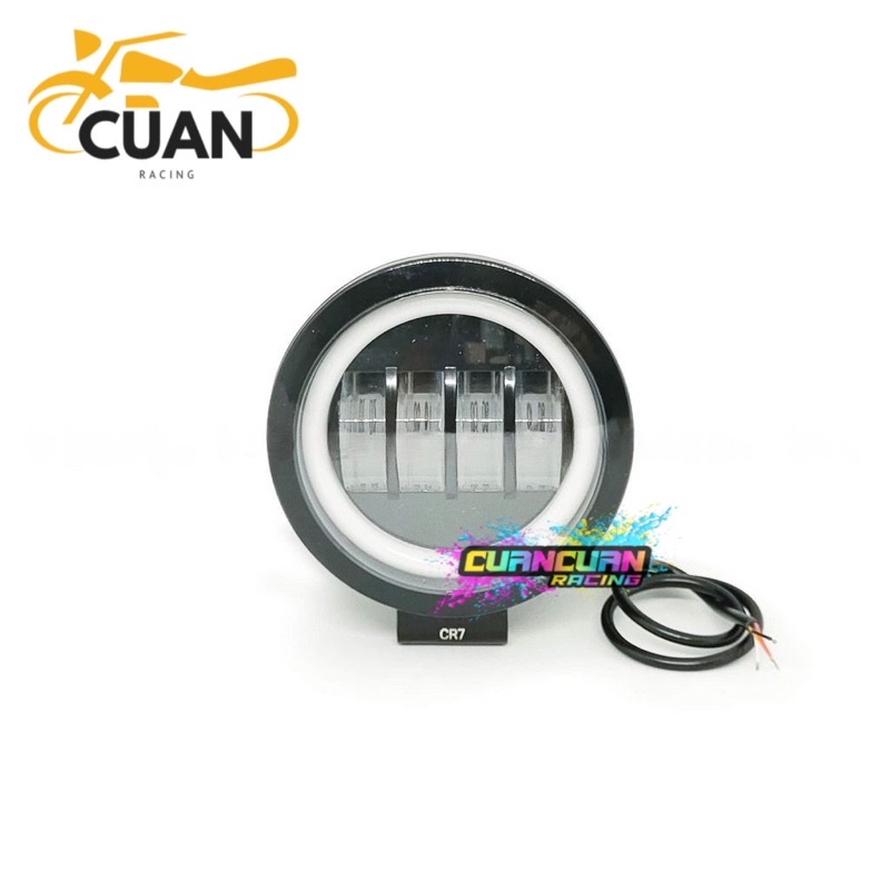 Lampu tembak sorot Led CWL 4 mata lensa 6D cree angel aye bulat biru