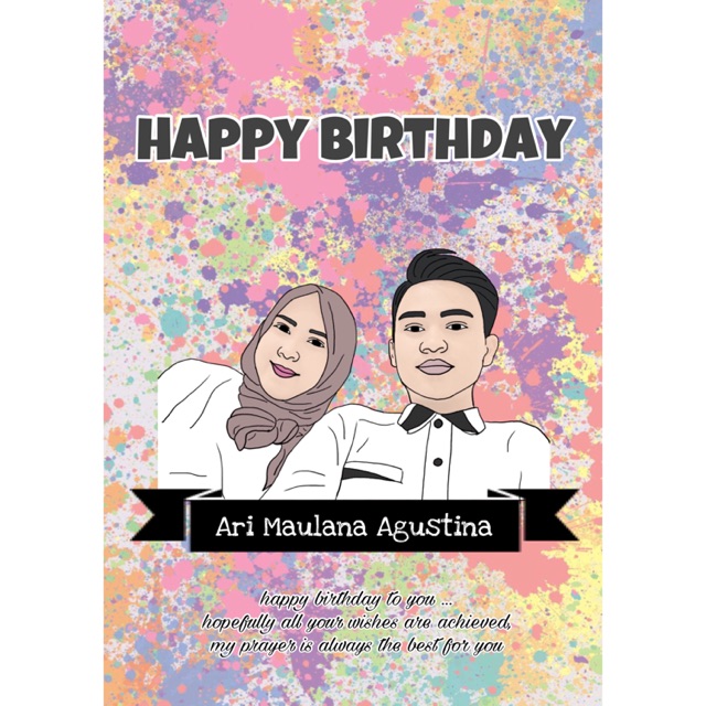 

ilustrasi warna couple kado ultah, kado anniv, kado wisuda