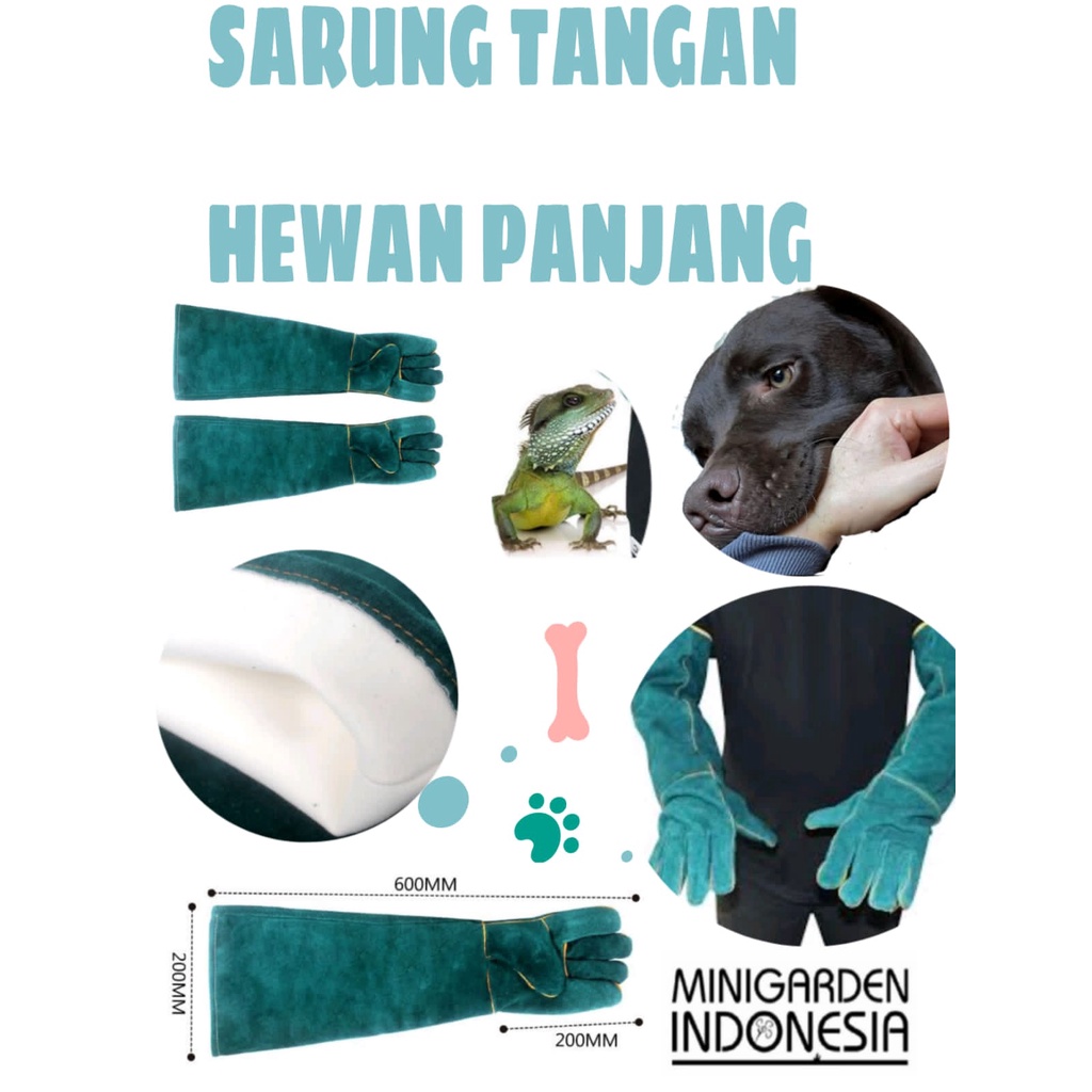 SARUNG TANGAN HIJAU PANJANG PELINDUNG ANTI GIGIT CAKAR ANJING REPTILE