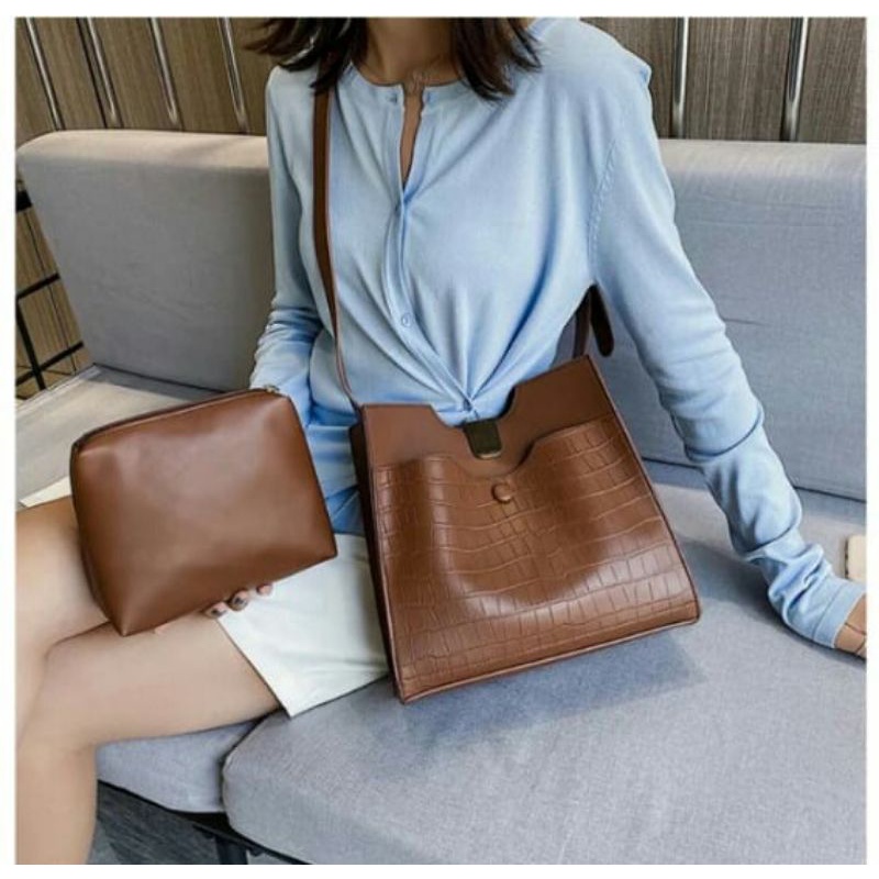 PTM-tas slempang 2in1-tas bahu set dompet-