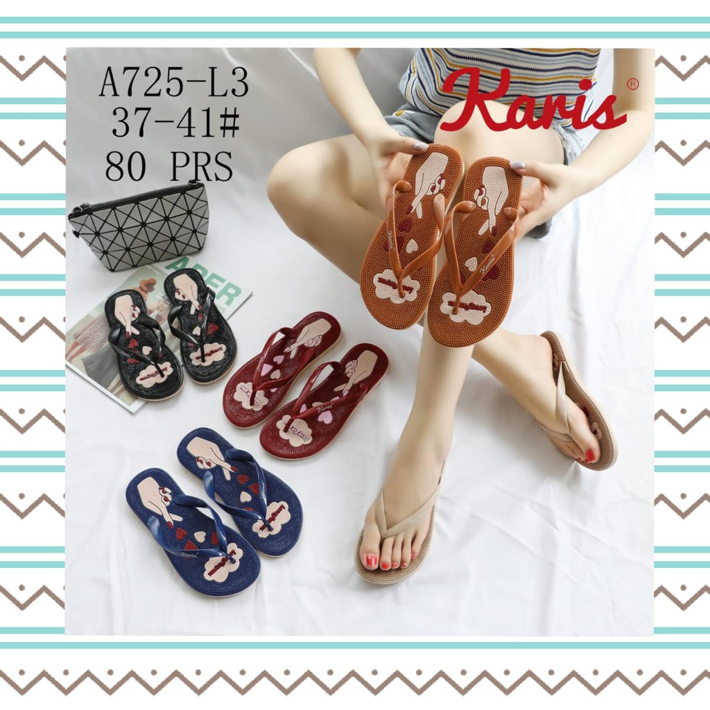 SANDAL IMPORT MODEL FLAT WANITA KASUAL NYAMAN DAN MODIS A725-L3 KARIS 37-41