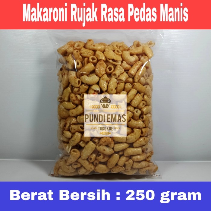 Makaroni Pedas Manis Bumbu Rujak / Snack Kiloan 250 Gram