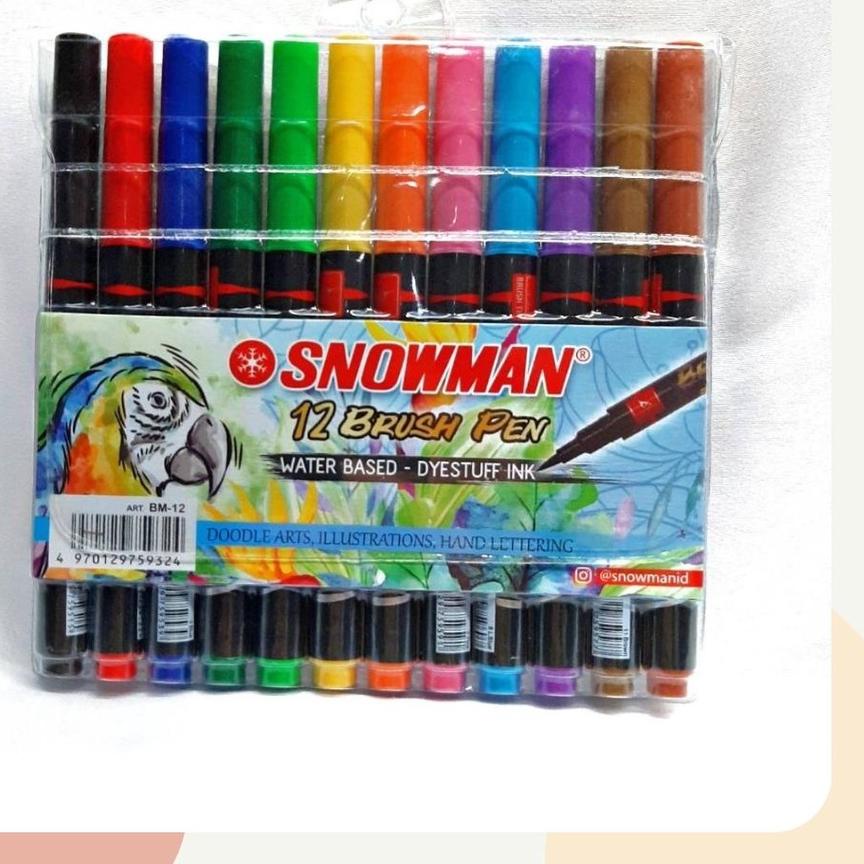 

10.10 Terlaris Snowman brushpen set 12 pcs