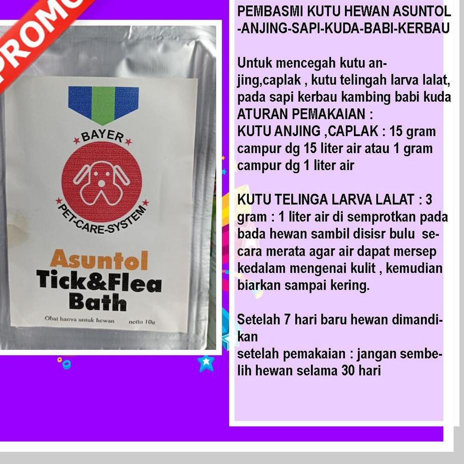 Terbagus.. ASUNTOL PEMBASMI KUTU HEWAN ASUNTOL-ANJING-SAPI-KUDA-BABI-KERBAU KELINCI PEMBASMI KUTU HE