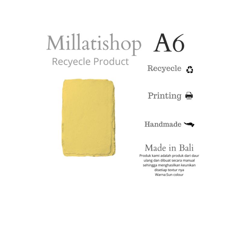 

kertas daur ulang A6 +unik+handmade