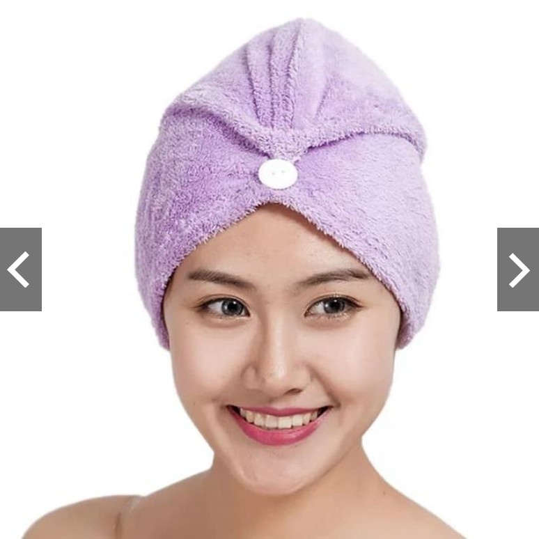 HANDUK TURBAN BAHAN CORAL VELVET UNTUK MENGERINGKAN RAMBUT PATEN KALI