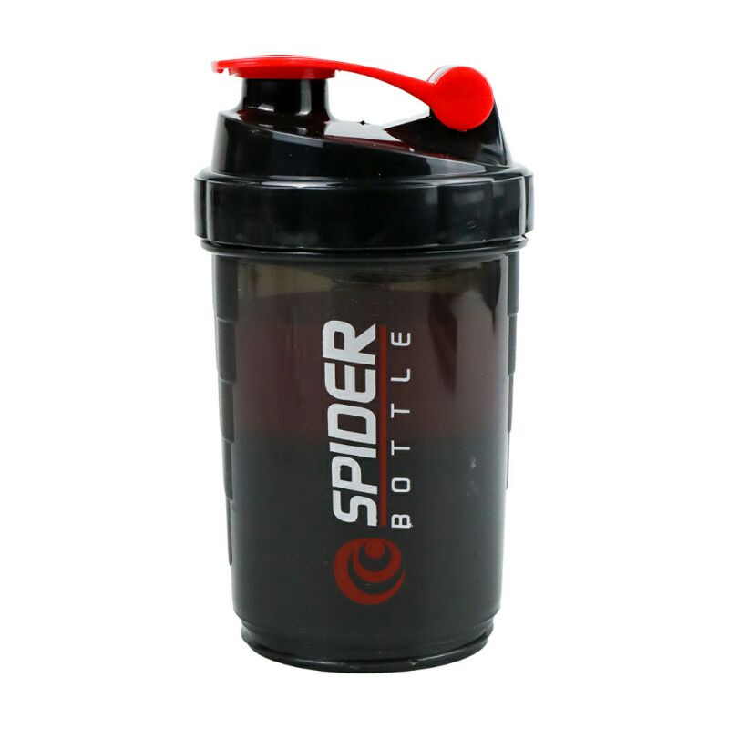 Botol Minum Whey Protein GYM Shaker Spider 3 Part 500ml spb01 Black Red