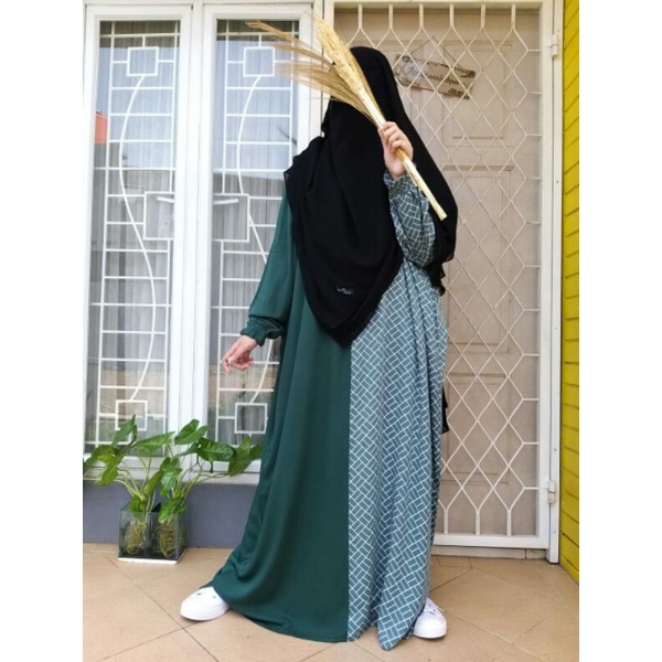 abaya gamis harian saila batwing original dari albani corner