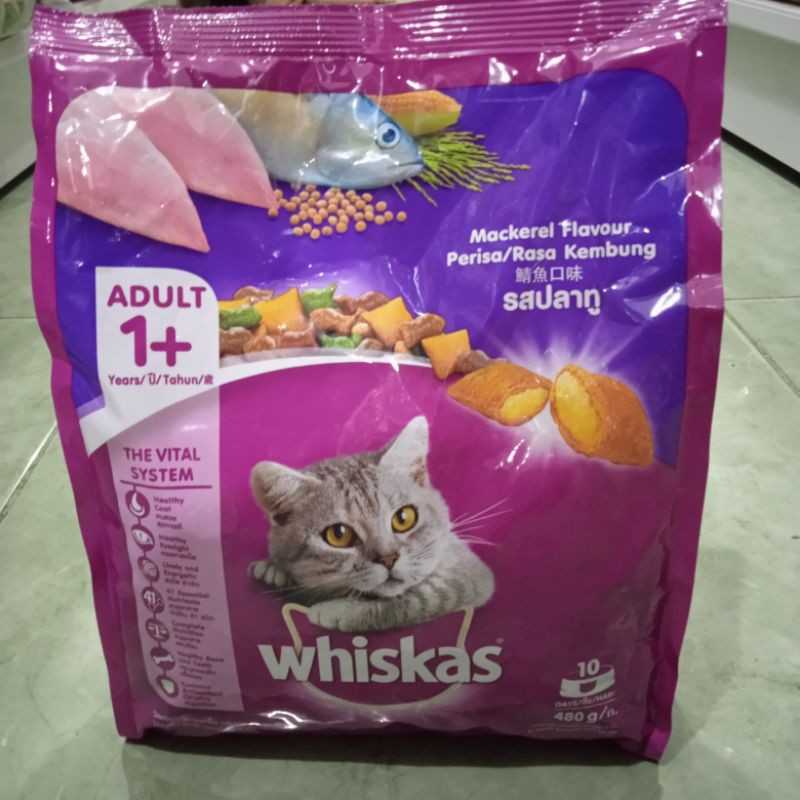 Whiskas makerel 480g Makanan Kucing Dewasa