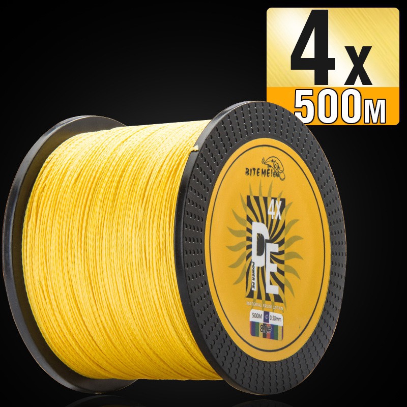 Biteme 4X Senar Pancing Pe Multifilamen 4 Untai 10-120lb Panjang 500m