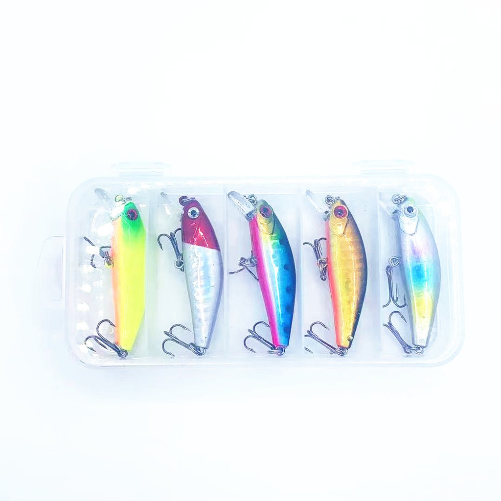 5Pcs/Boxed Minnow Kail Umpan Pancing Bentuk Ikan Kecil 5.5cm 6g Fishing Lure Sinking Bait Memancing Tackle