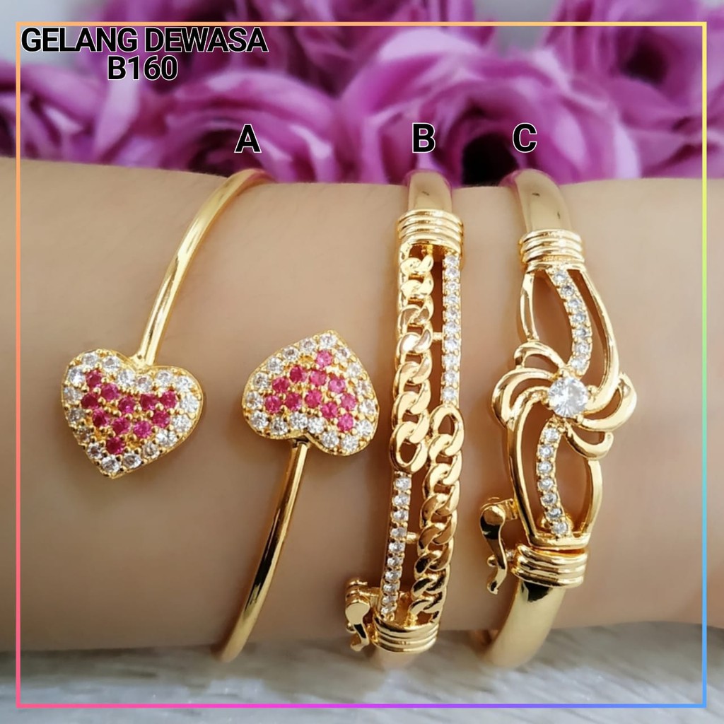 Gelang xuping gelang dewasa bangle permata lapis emas gold B160