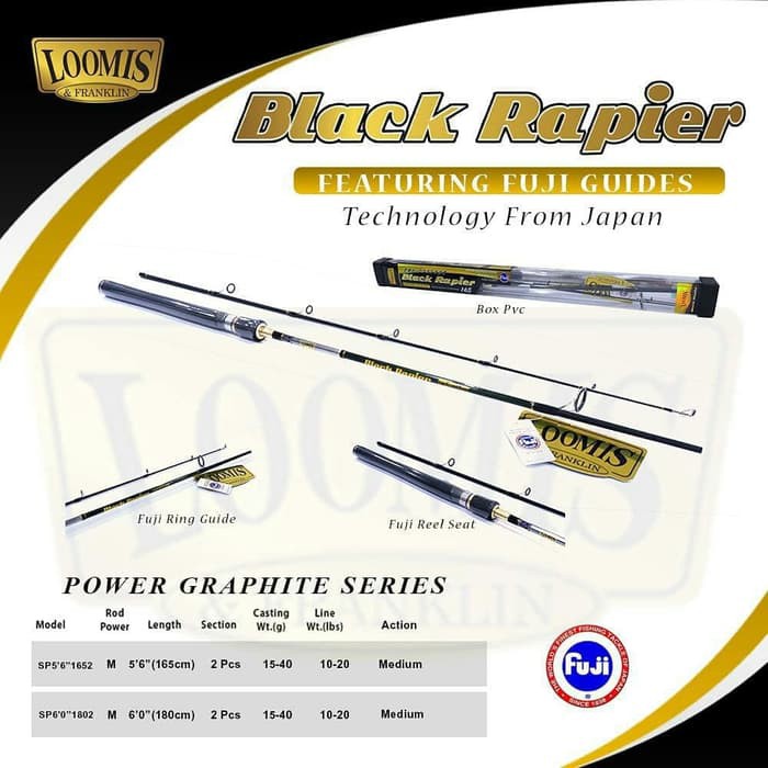 New Sale Joran Pancing Galatama Loomis Black Rapier 180