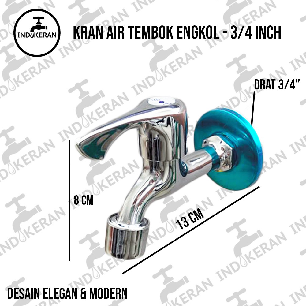 INDOKERAN - Kran Air Tembok Engkol - 3/4 Inch - High Quality