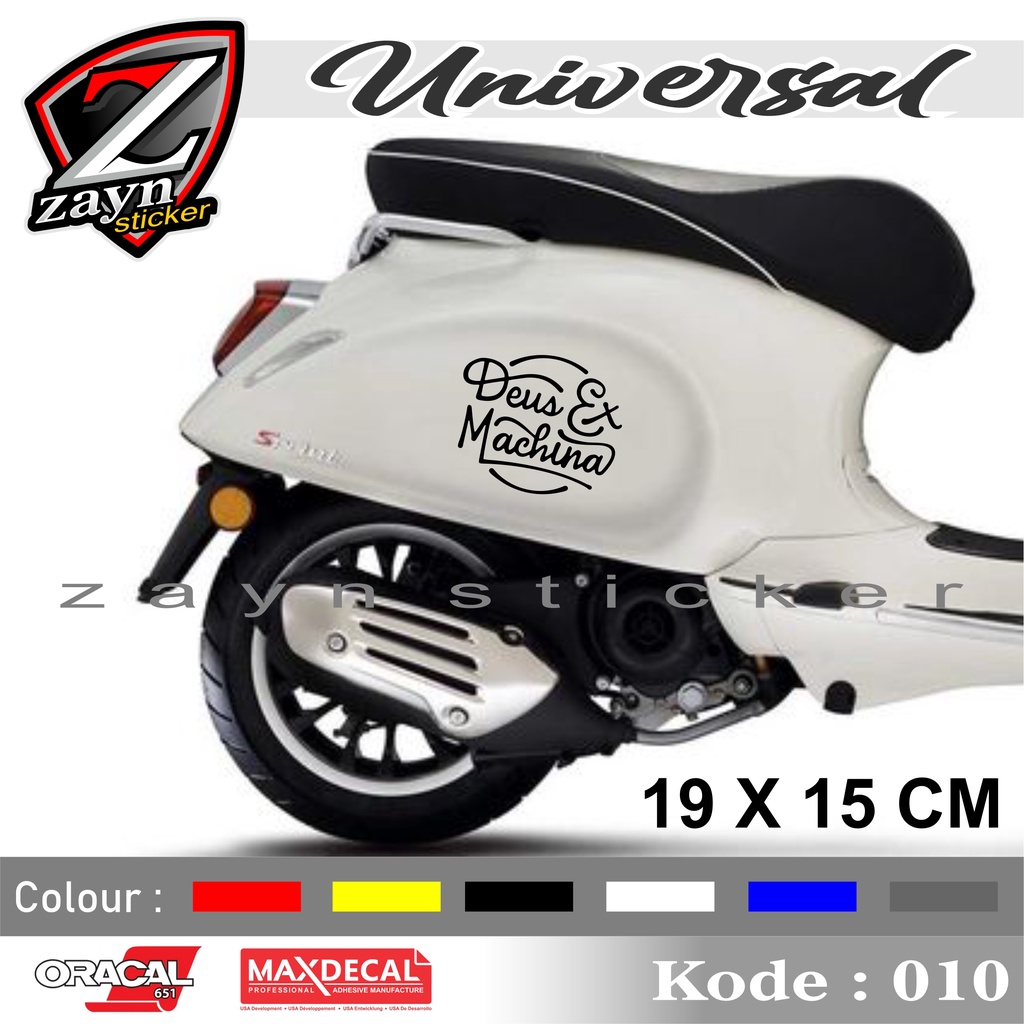 TERMURAH, LIST CUTTING STICKER DEUS EX MACHINA 2 VESPA SCOOPY VINO GENIO DLL 010